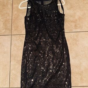 Bisou Bisou Black Sequin Mini Dress